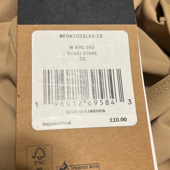 NEW The North Face W ARQ Kahki Stone dress size 2X - Picture 8 of 8